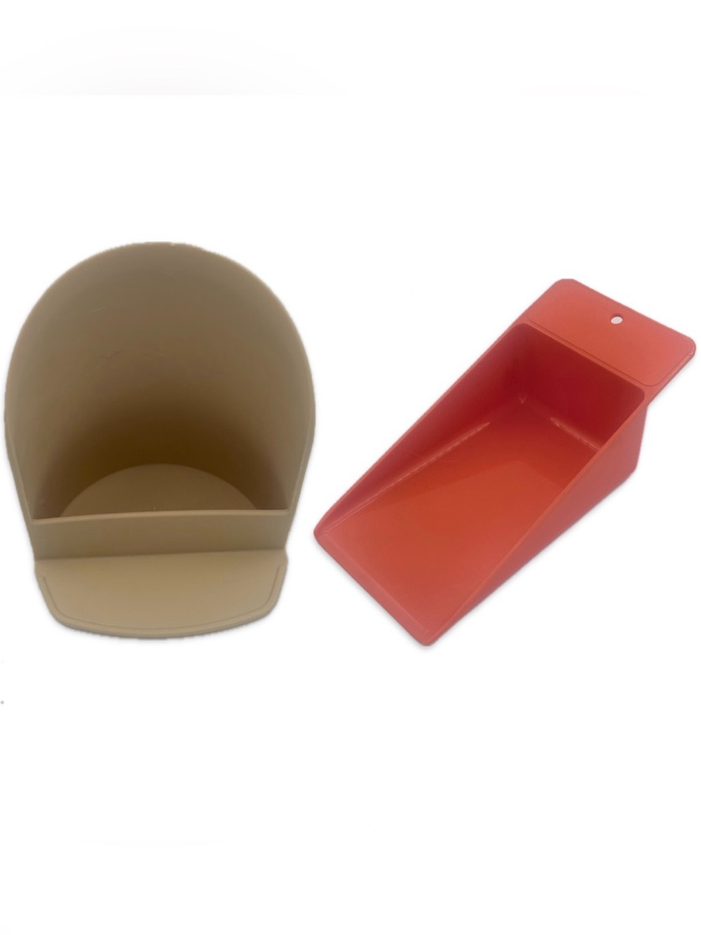 Vintage Tupperware Rocker Beige Hand Scoop #292-18 & Orange Wedge Scoop 1452-2